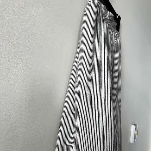 Vintage Calvin Klein Stripe Cotton Midi Skirt a button Down Size 8 Small - Picture 8 of 9